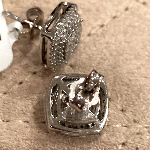 Diamond Halo Cushion-Cut Earrings (1/2 ct. tw.) - Picture 8 of 9